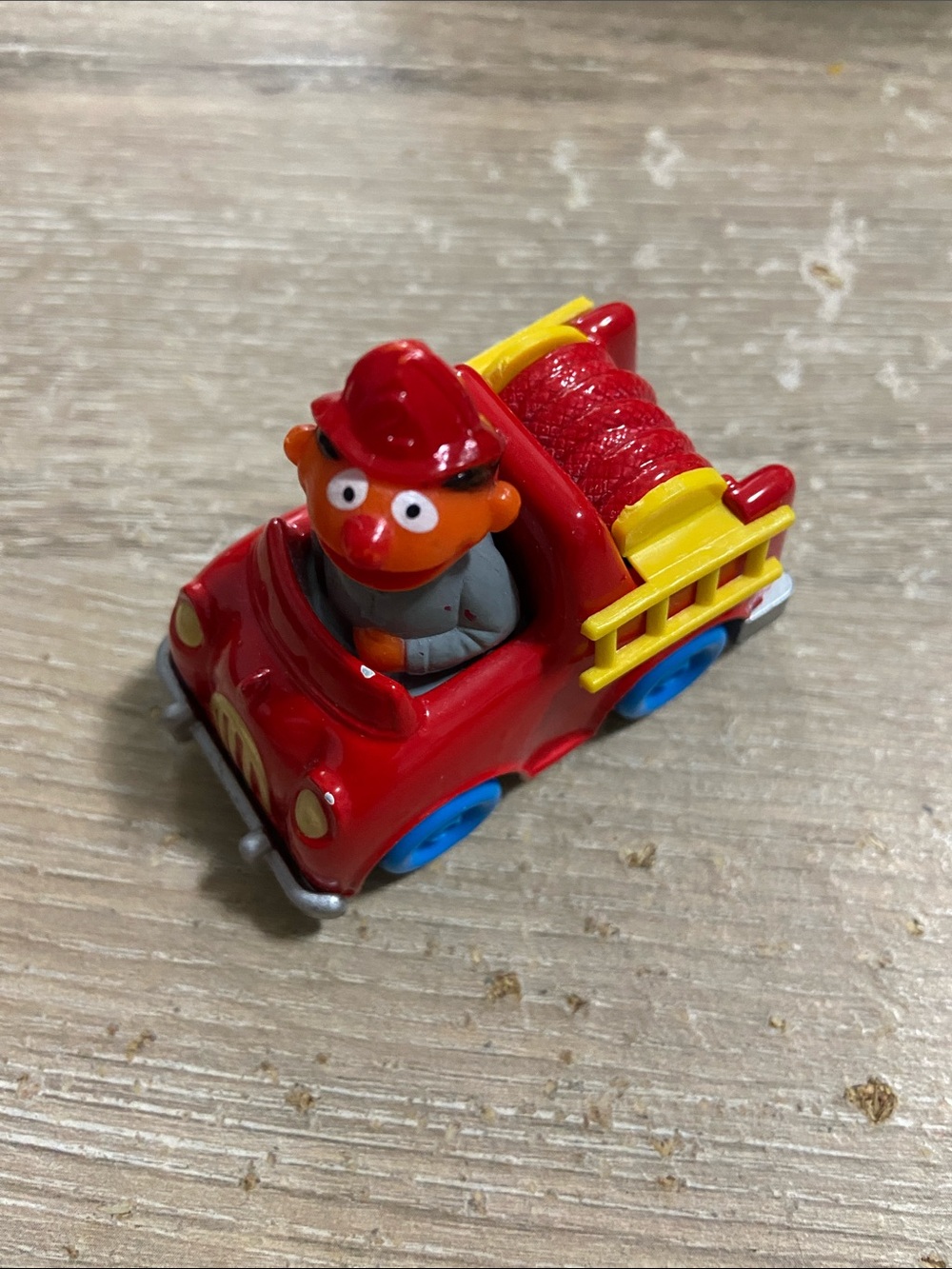Vintage 1981 Playskool Muppets Ernie in Fire Truck Diecast Sesame Street Car